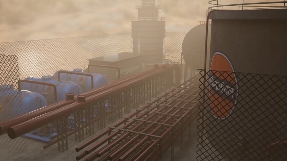 Refinery at dusk
